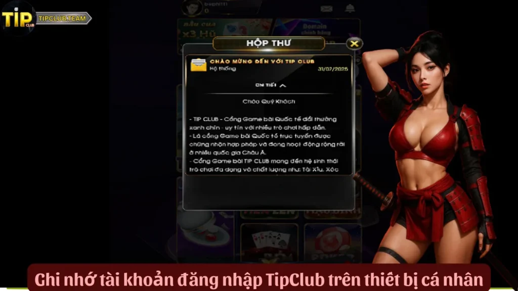 Ghi nhớ tài khoản đăng nhập TipClub trên thiết bị cá nhân
