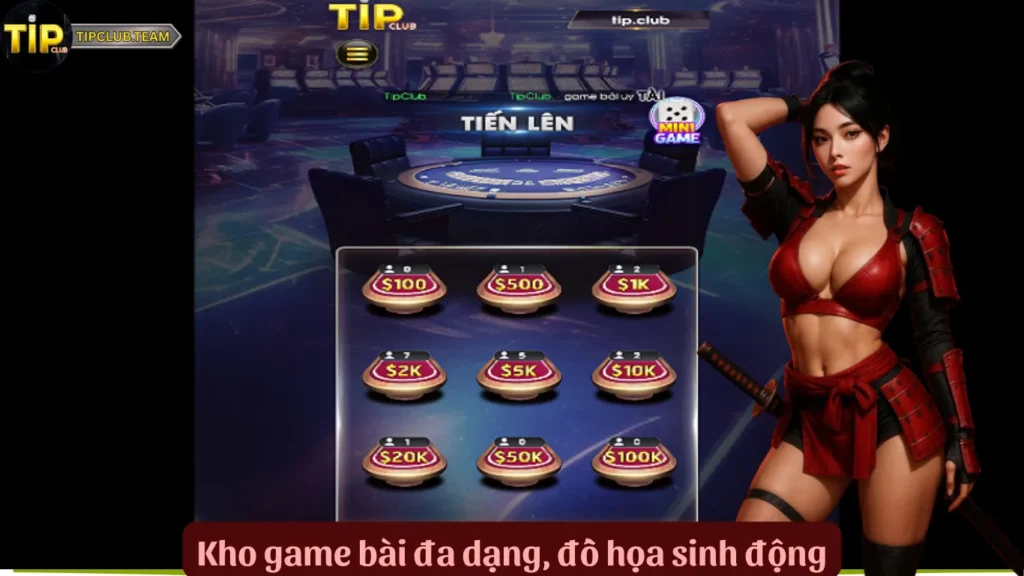Kho game bài đa dạng, đồ họa sinh động