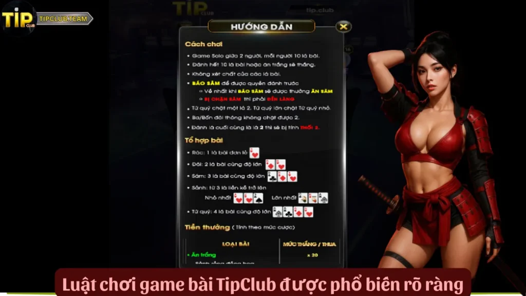 Luật chơi game bài TipClub được phổ biến rõ ràng