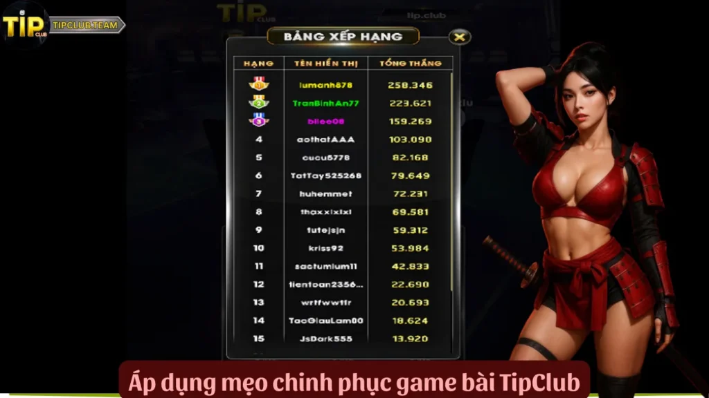 Áp dụng mẹo chinh phục game bài TipClub